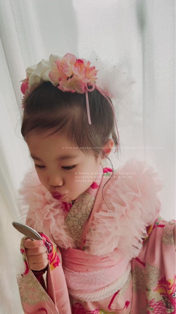 七五三　七五三髪飾り　ヘッドドレス　着物髪飾り　ピンク髪飾り　039