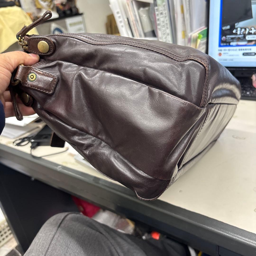beau dessin ダークブラウン レザー ビジネスバッグ