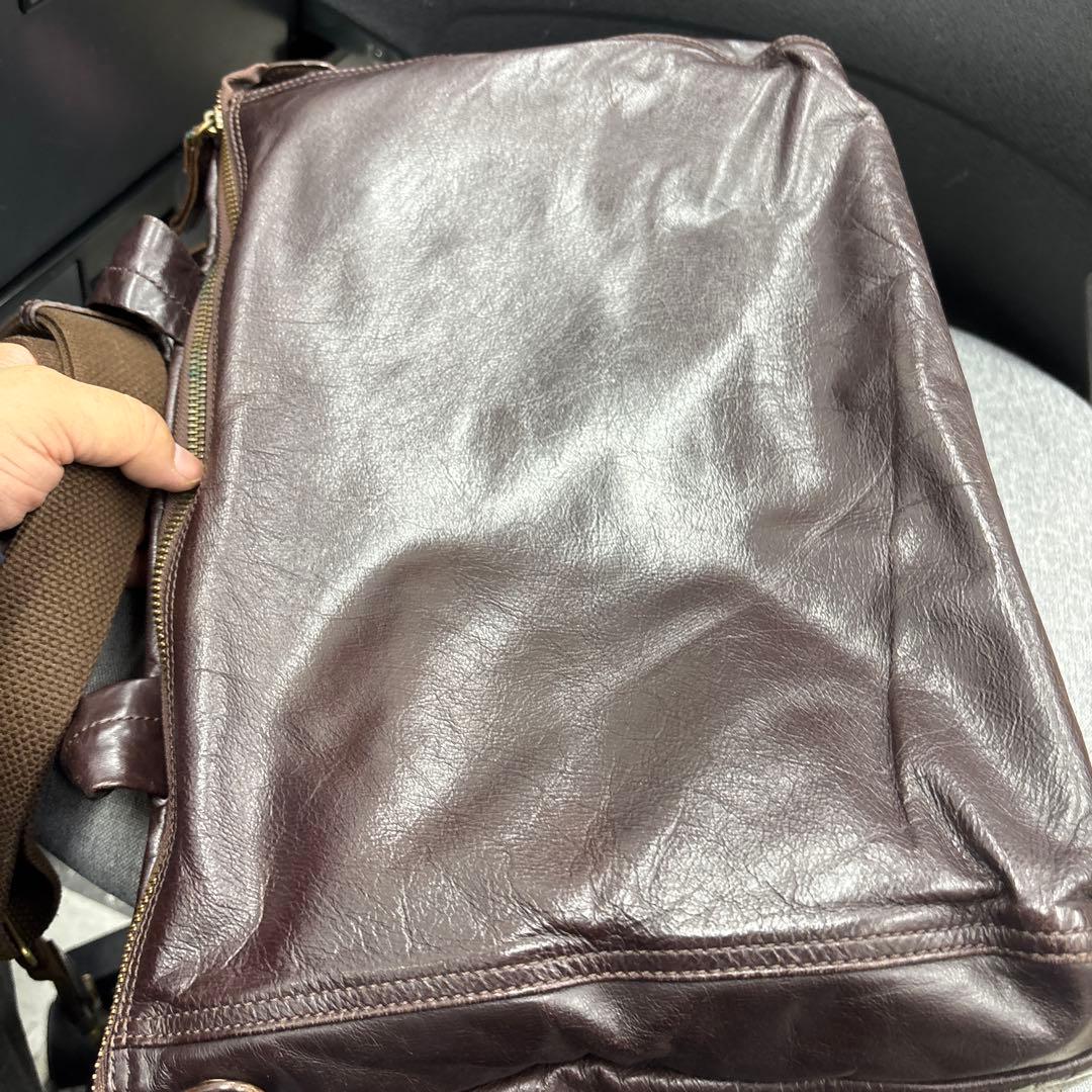 beau dessin ダークブラウン レザー ビジネスバッグ