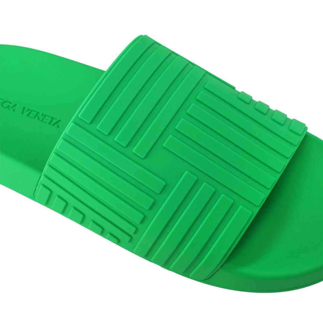 【らい】BOTTEGA ボッテガ　グリーン　スライドサンダル　38 美品