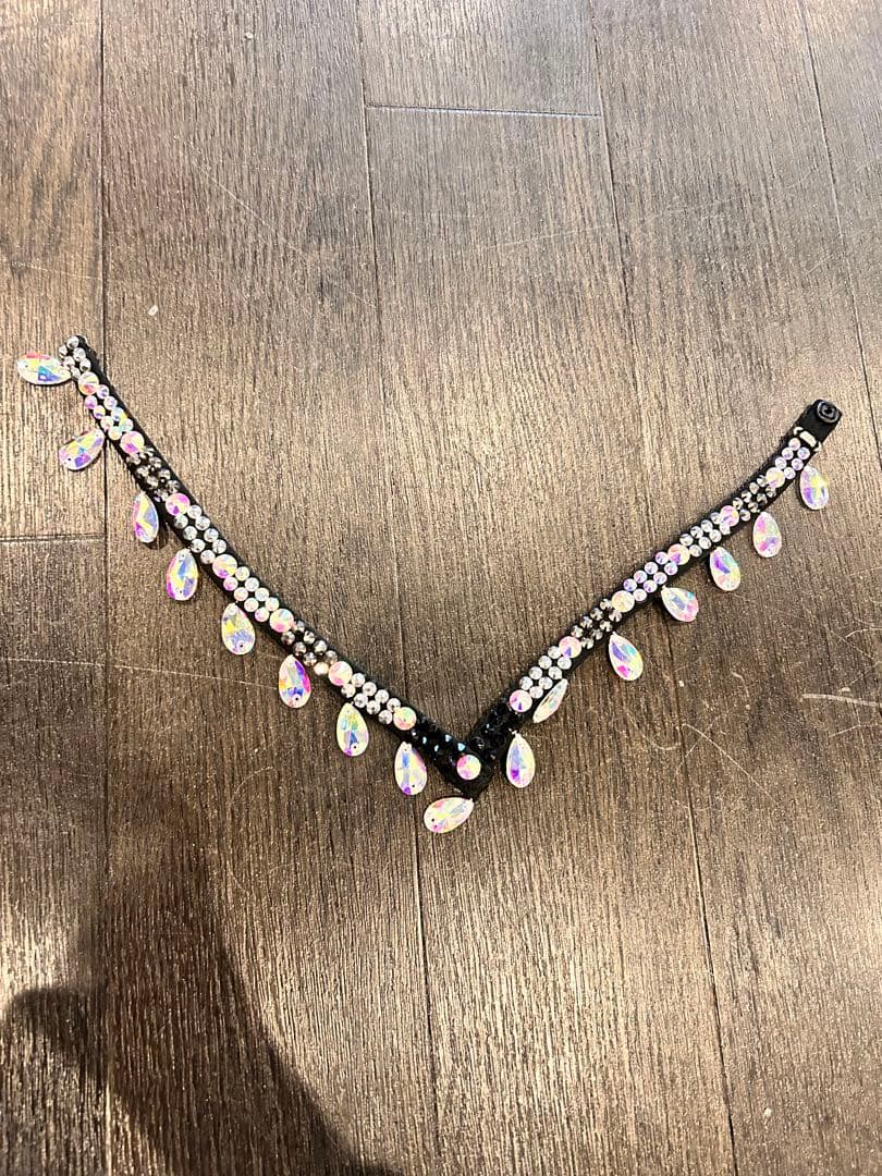 社交ダンス用黒ドレス スパンコール付き