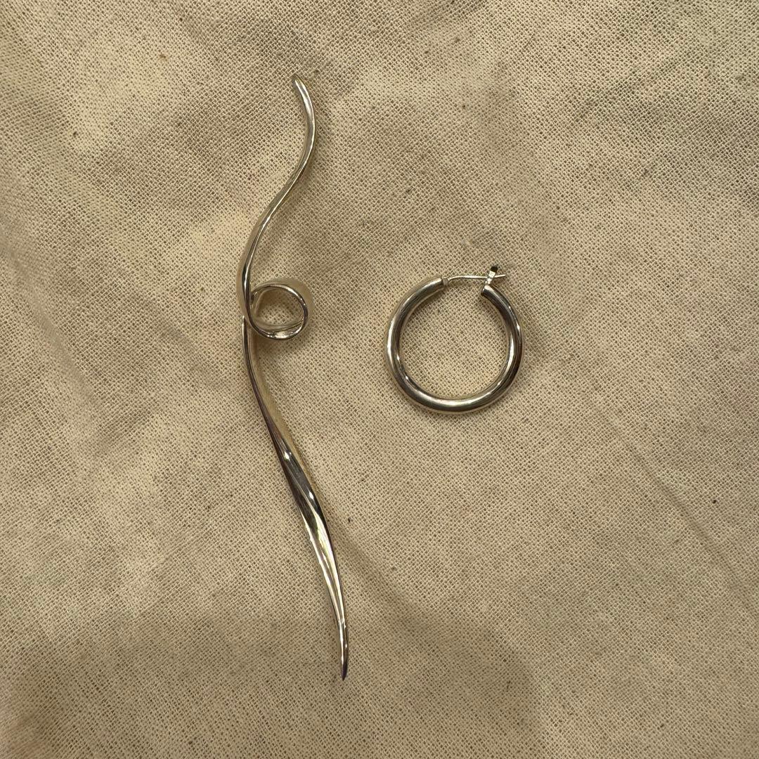 e.m. シルバー ボリューム　ピアス片耳用