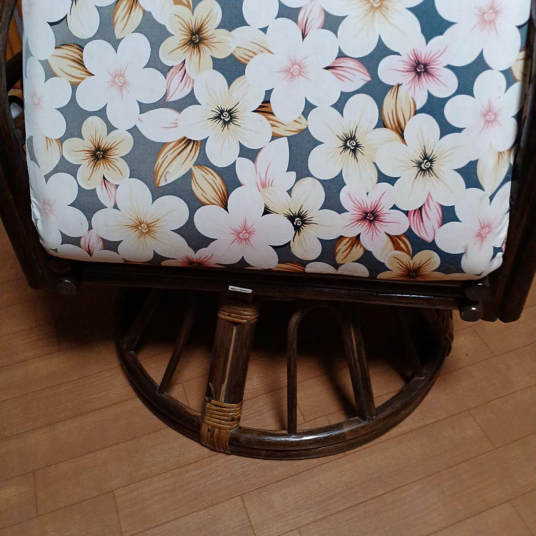 天然籐リクライニング回転座椅子　籐製 ラタン製