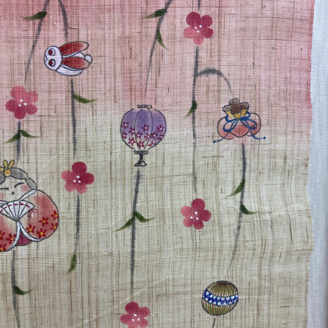 A7-S40 格安！　可愛い　麻タペストリー　ひな人形　インテリア雑貨