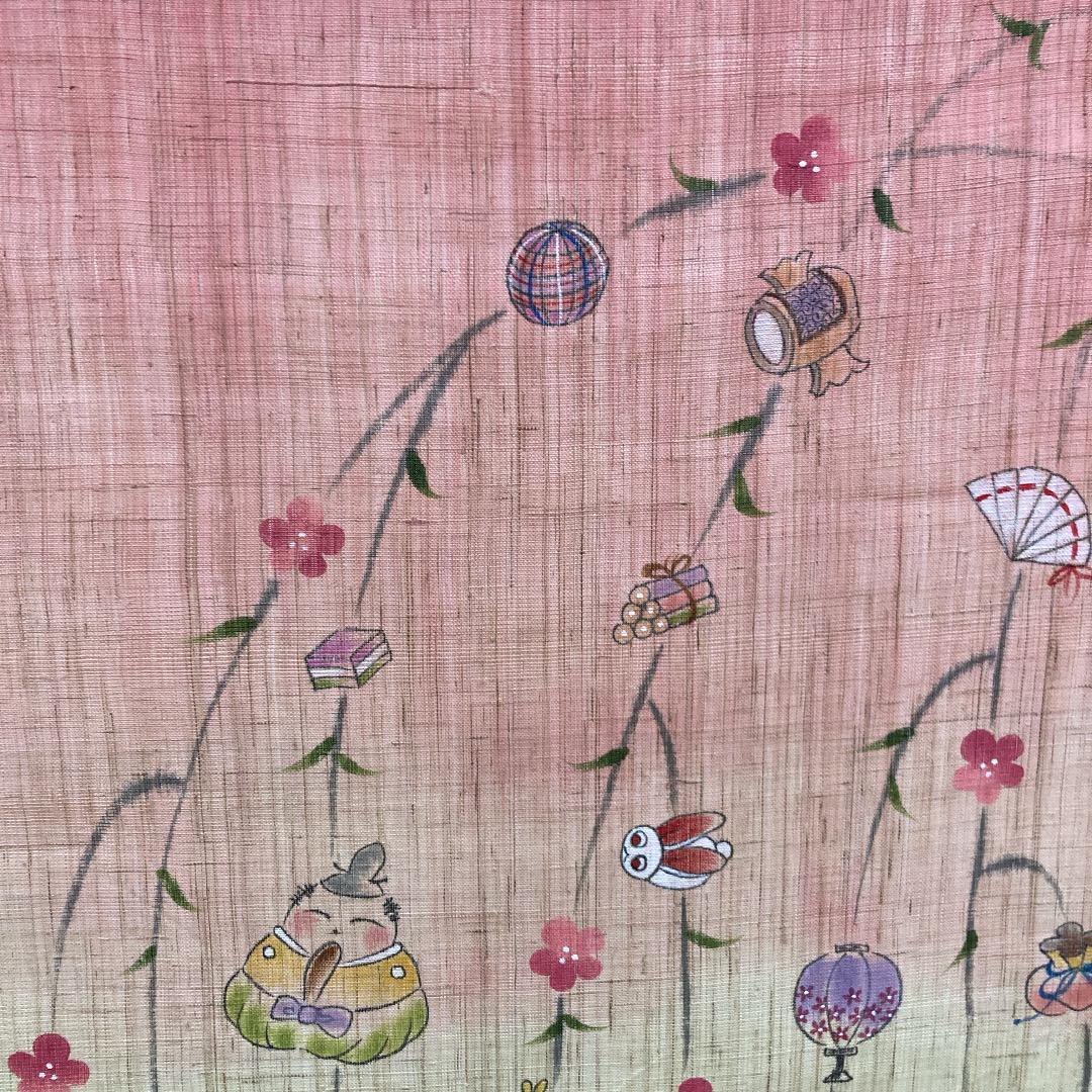 A7-S40 格安！　可愛い　麻タペストリー　ひな人形　インテリア雑貨