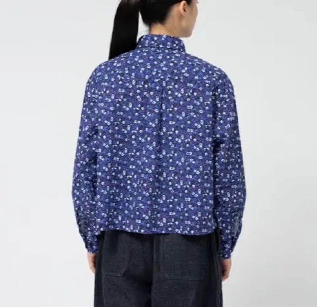 新品タグ付き ノースフェイスパープルレーベル フラワープリントクロップドシャツ