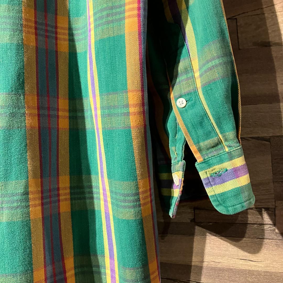 ラルフローレン　チェック柄長袖シャツ　ボタンダウンシャツ/プルオーバー　サイズL