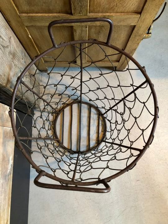 ヴィンテージ ワイヤー バスケット アイアン カゴ シャビー USA