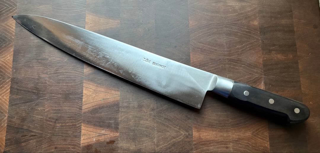 東京　杉本　牛刀　300mm 尺　包丁　全鋼　炭素鋼　研ぎ済　洋包丁　再生品