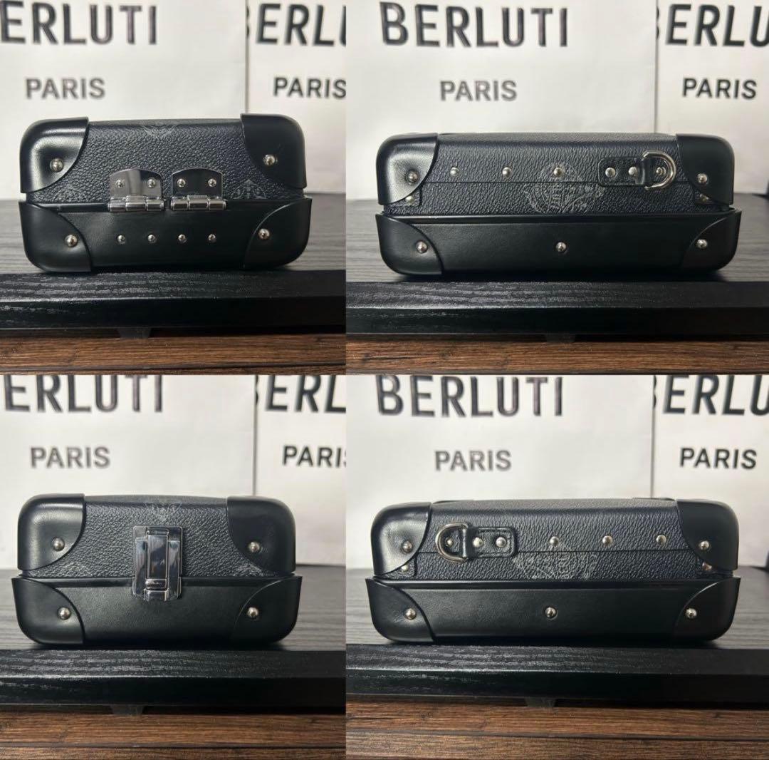 期間限定BERLUTI ブラックレザー ショルダーバッグ