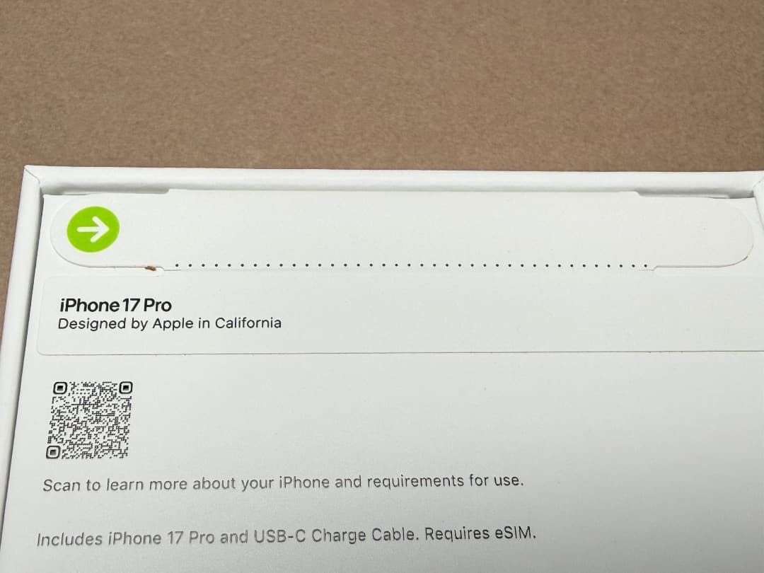 新品・未開封　iPhone 17 Pro 256GB US版