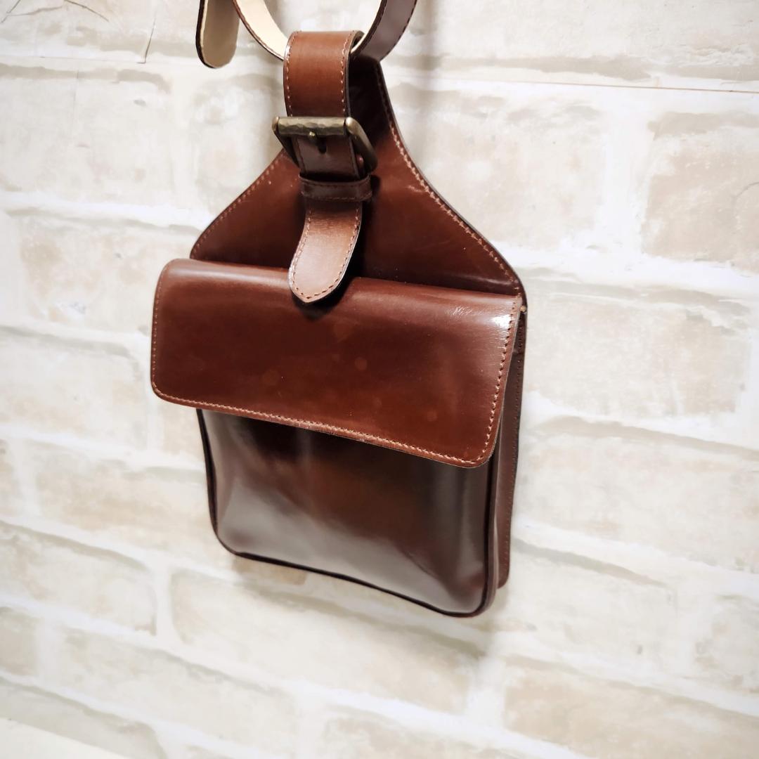 ★Ferragamo 【フェラガモ】レザー ベルトポーチ ブラウン 珍品レア