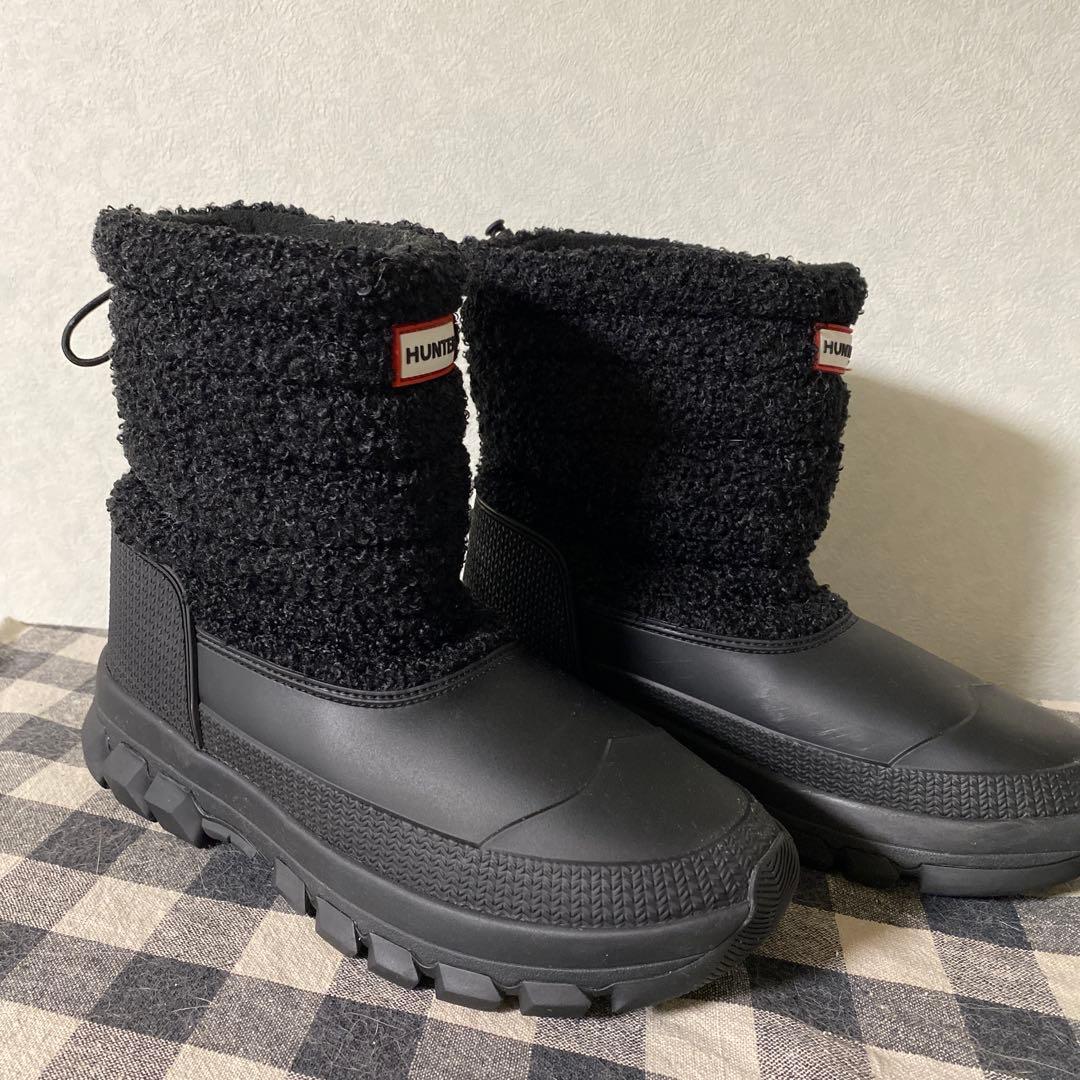 HUNTER ブラックショートブーツ23.5
