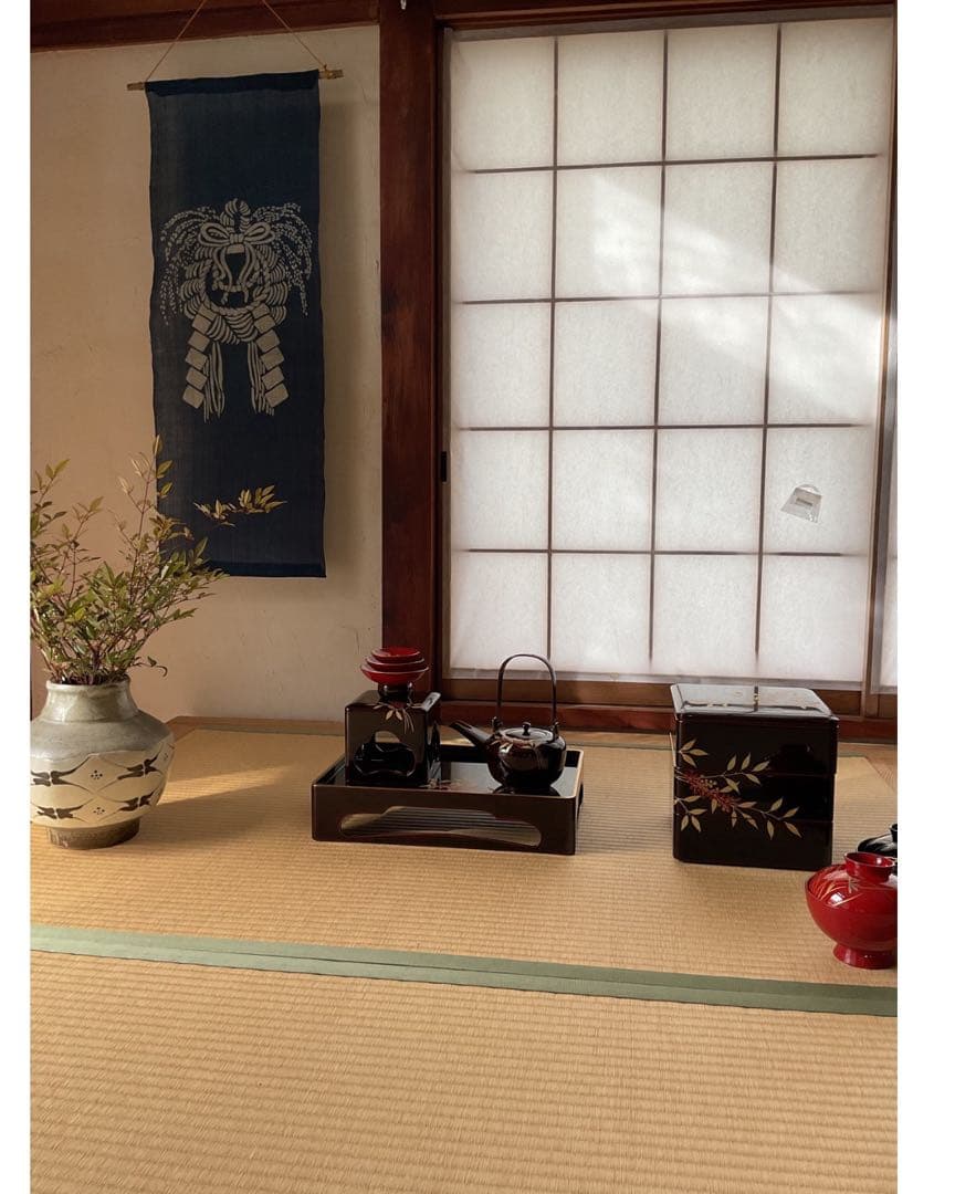 藍染　正月飾り　しめ縄　大単体　手染め