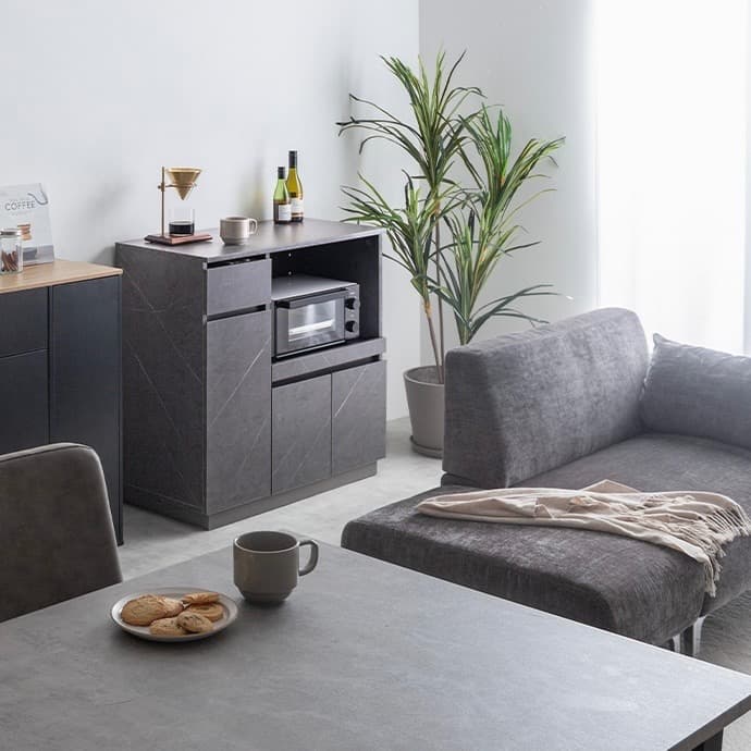 【幅80cm】Sincereレンジ台 キッチン収納 コンセント キャスター