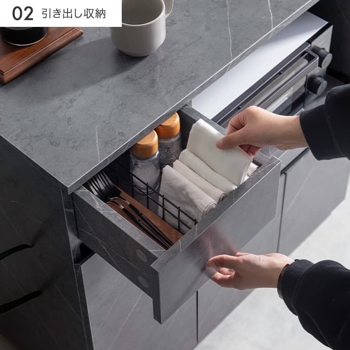 【幅80cm】Sincereレンジ台 キッチン収納 コンセント キャスター