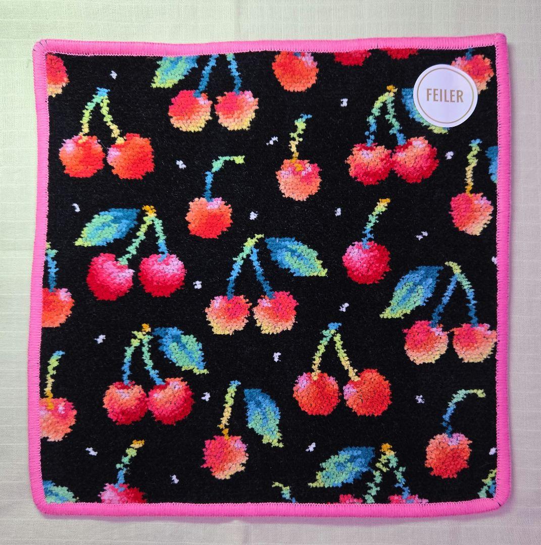 ☘️フェイラー　ハンカチ　チェリードット　ハンカチNTG　ポーチ　新品未使用☘️