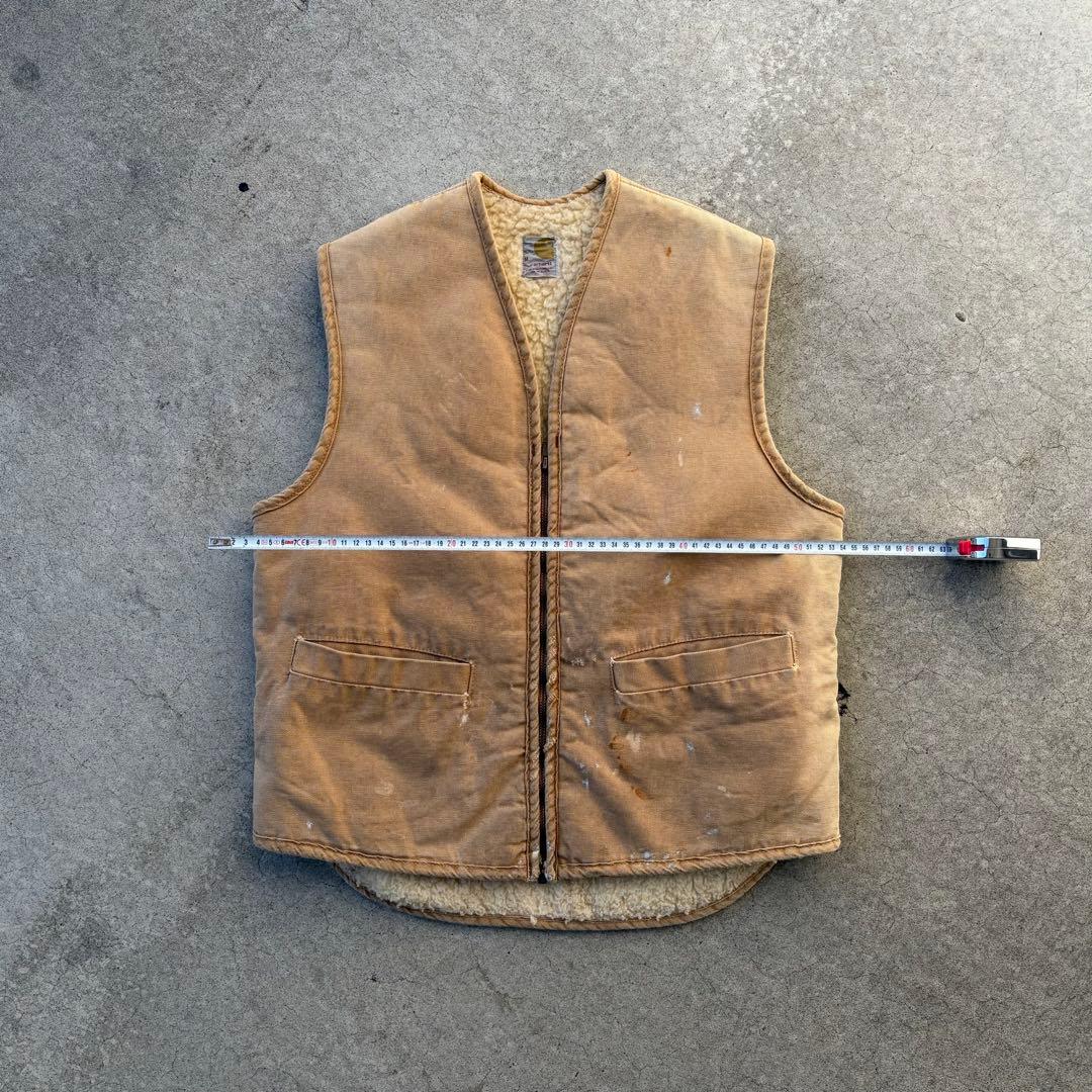 最初期 70's Carhartt ダッグ 裏ボア ベスト 鬼フェード