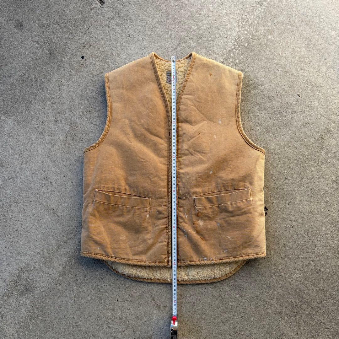 最初期 70's Carhartt ダッグ 裏ボア ベスト 鬼フェード