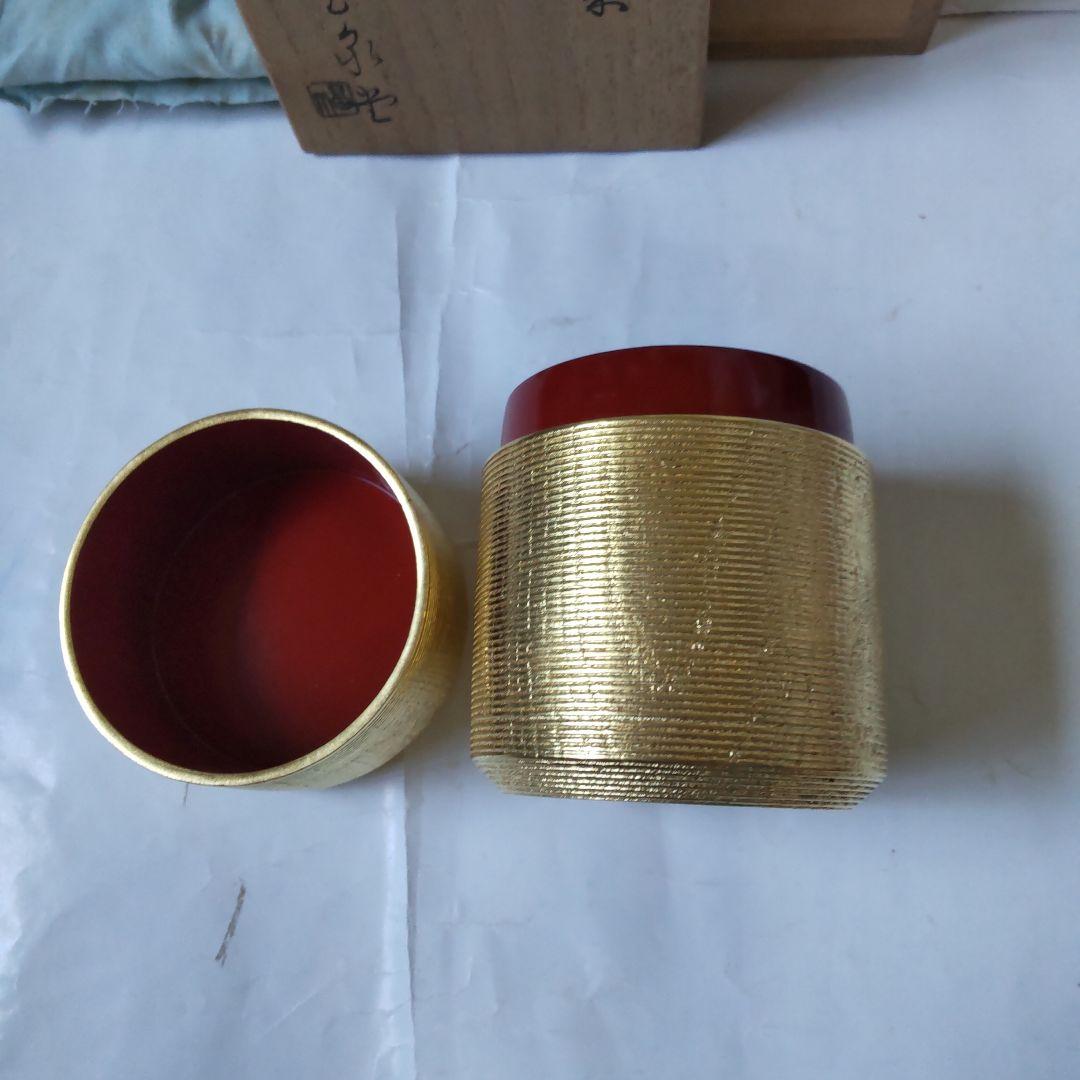 金彩 吹上菊 茶器 好 玉泉堂 畠山 茶入 棗 共箱 漆器 漆芸 茶道具 新品