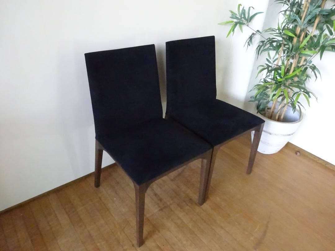 ゆー　Cassinaixc.　LINE　スエード調/黒　2脚組　美品