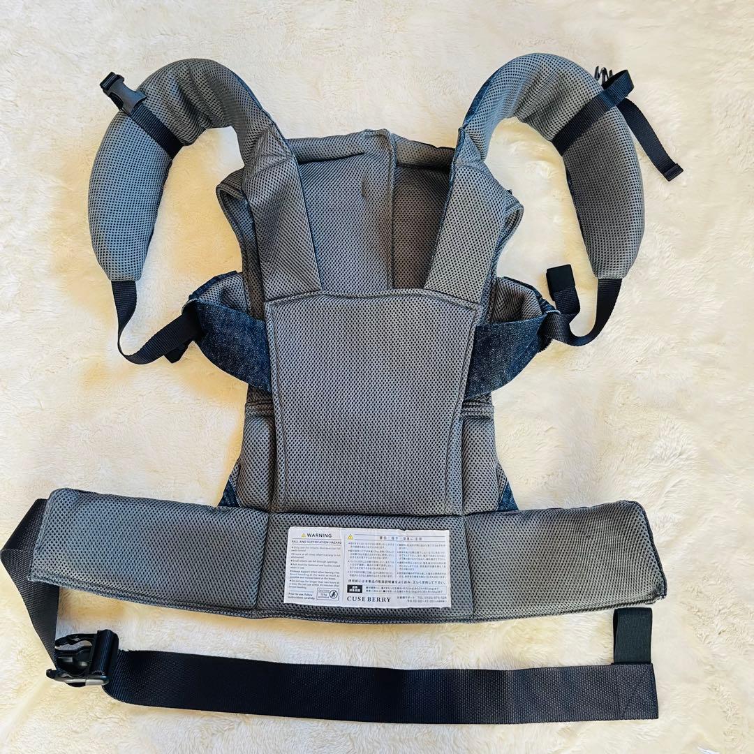 【美品✨】キューズベリー nico デニムオールメッシュ 抱っこ紐　腰パッド付き
