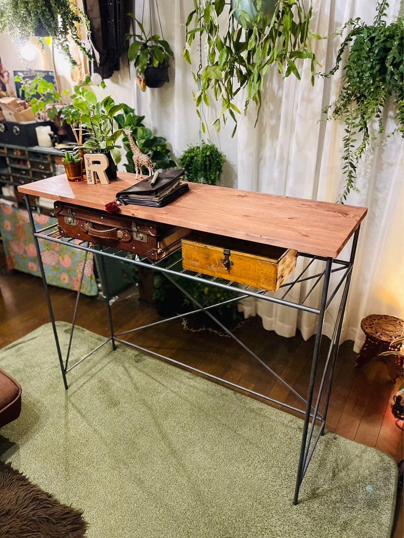 デスク　テーブル　カウンターラック　アイアン家具　ハンドメイド　オーダーメイド