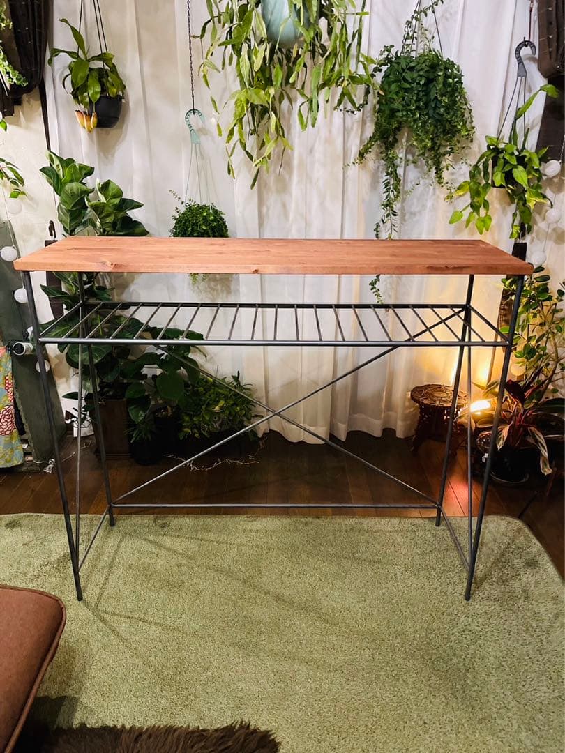 デスク　テーブル　カウンターラック　アイアン家具　ハンドメイド　オーダーメイド