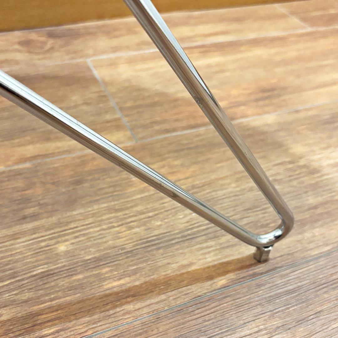 昭和レトロ オシャレ 水色円形サイドテーブル