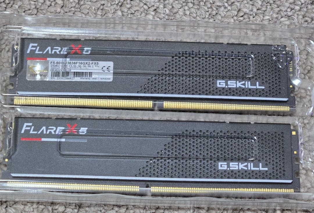 G.Skill製 DDR5(DDR5-6000)メモリ 16GB 2枚組