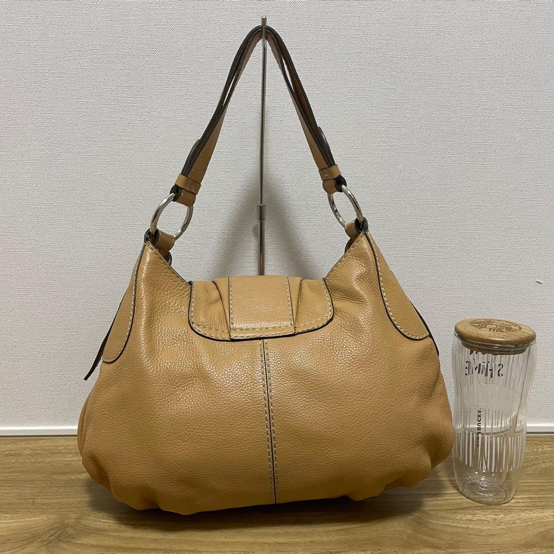 《美品》TOD’S （トッズ）レザー ショルダーバッグ ライトブラウン