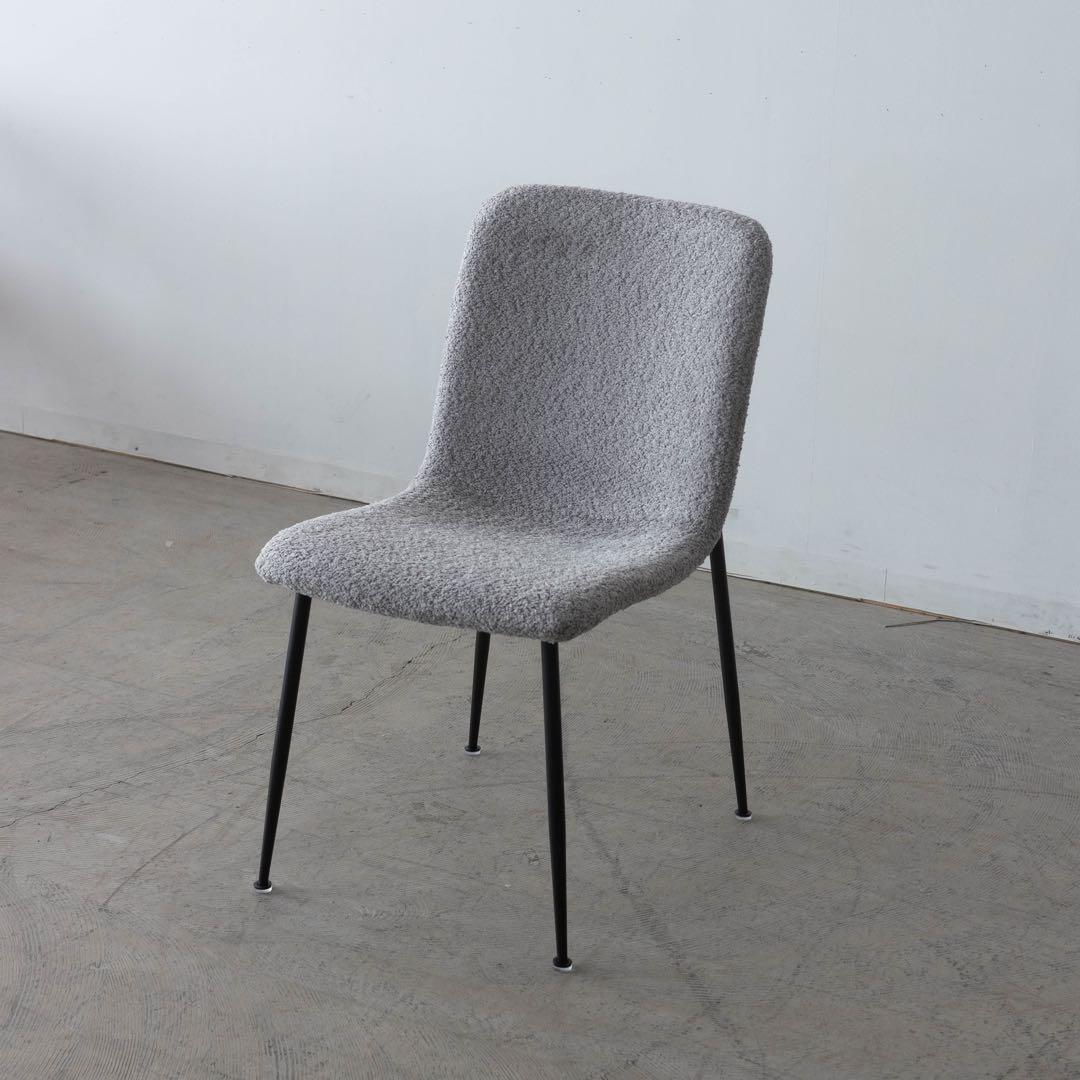 ライトグレー ファブリック ダイニングチェア