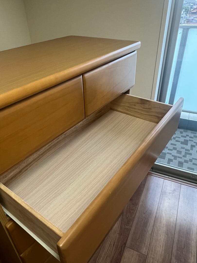 ナチュラルウッド 6段チェスト ニトリ ペルレ