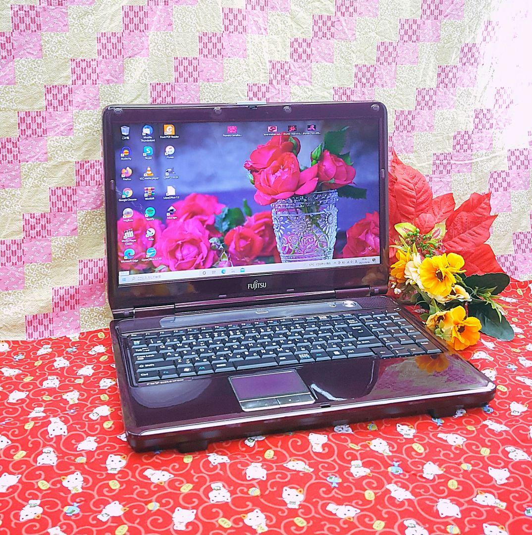 極上品/美品/SSD256GB！新Win11搭載！ワインレッド色/動画&画像編集