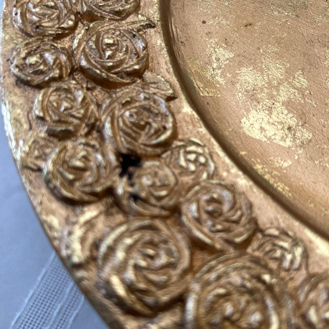 クリスマスプレートセット　 ６枚組　　ゴールド 薔薇模様 アンダープレート