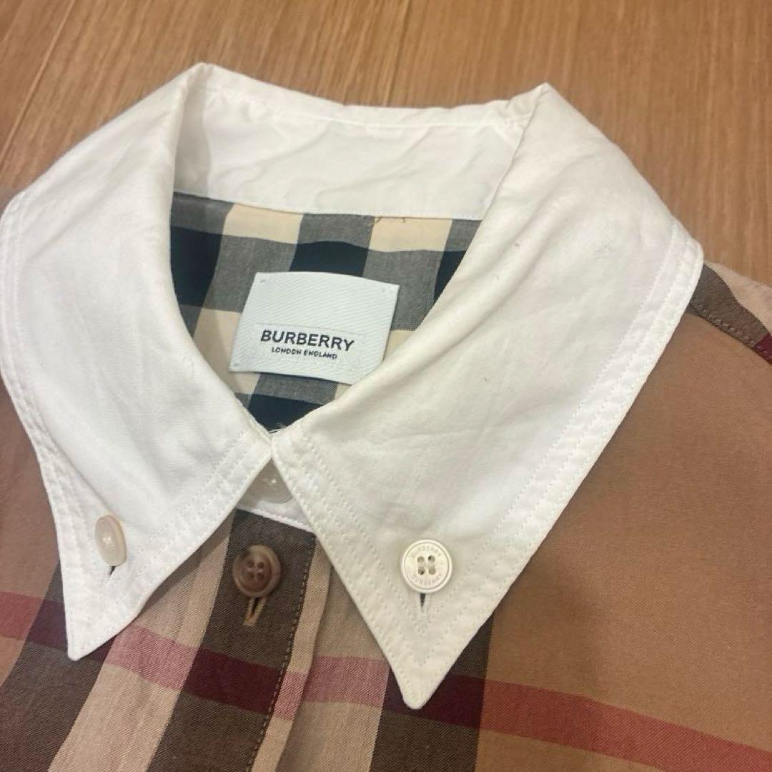 【極美品】現行BURBERRY コットンポプリンオーバーサイズシャツSサイズ