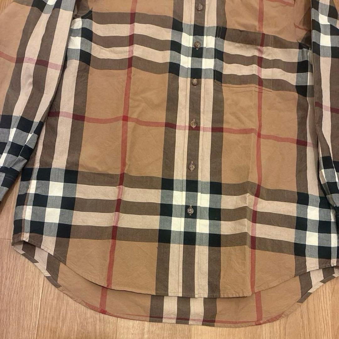 【極美品】現行BURBERRY コットンポプリンオーバーサイズシャツSサイズ