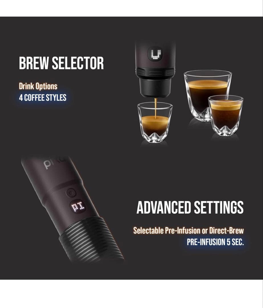 WACACO PIXAPRESSO、コーヒーメーカー、電動＆ポータブル