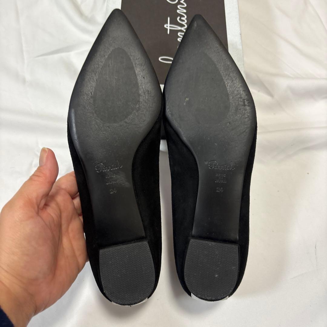 バンタンパリッシュ　フラットシューズ ブラック/ホワイト 24センチ