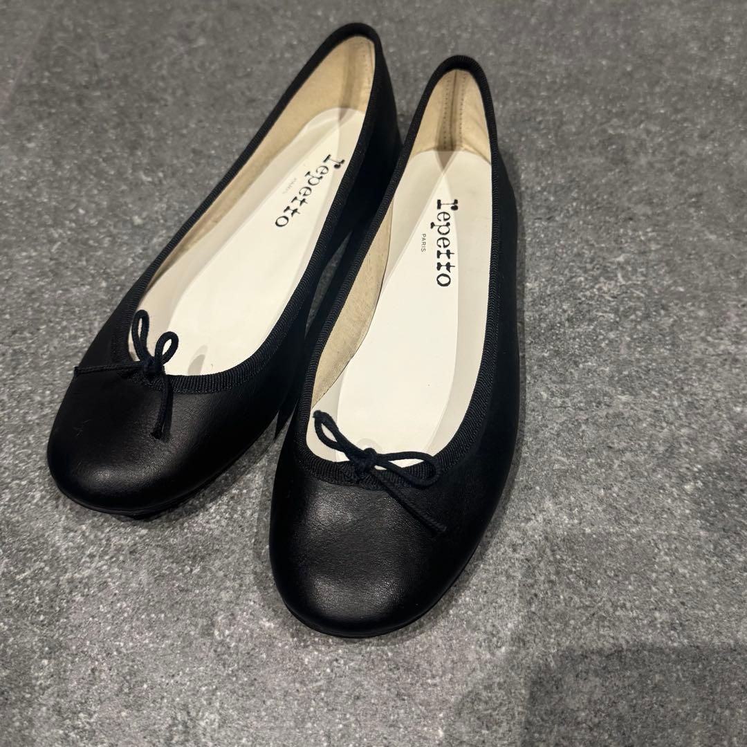 美品Repetto ブラック バレエシューズ23.5〜24㎝