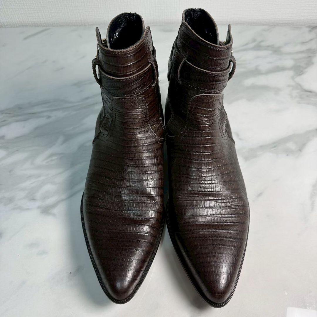 Paul Smith ジョッパーブーツ リザード ブラウン サイズ6