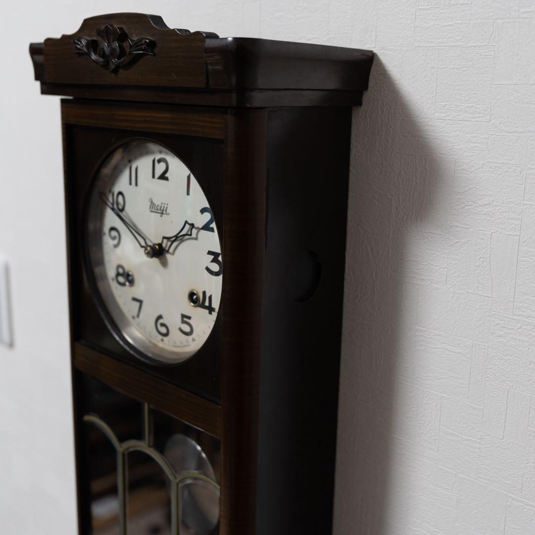明治時計　振り子時計　昭和　レトロ　オーバーホール済　動作品