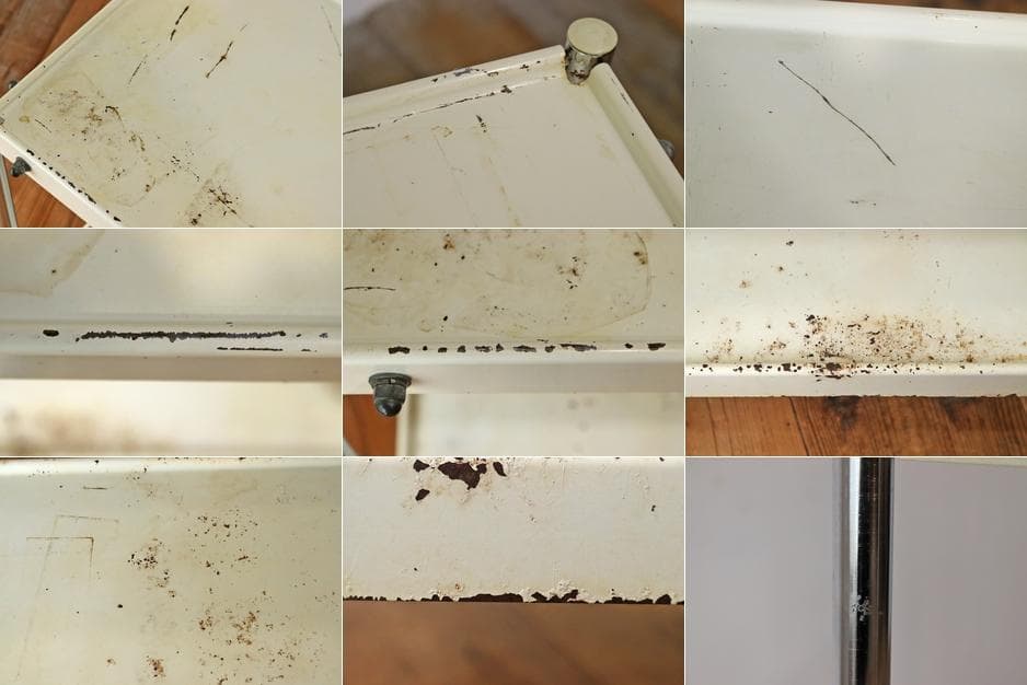 ヴィンテージ ワゴン キッチン トローリー 収納 キャスター スチール 1