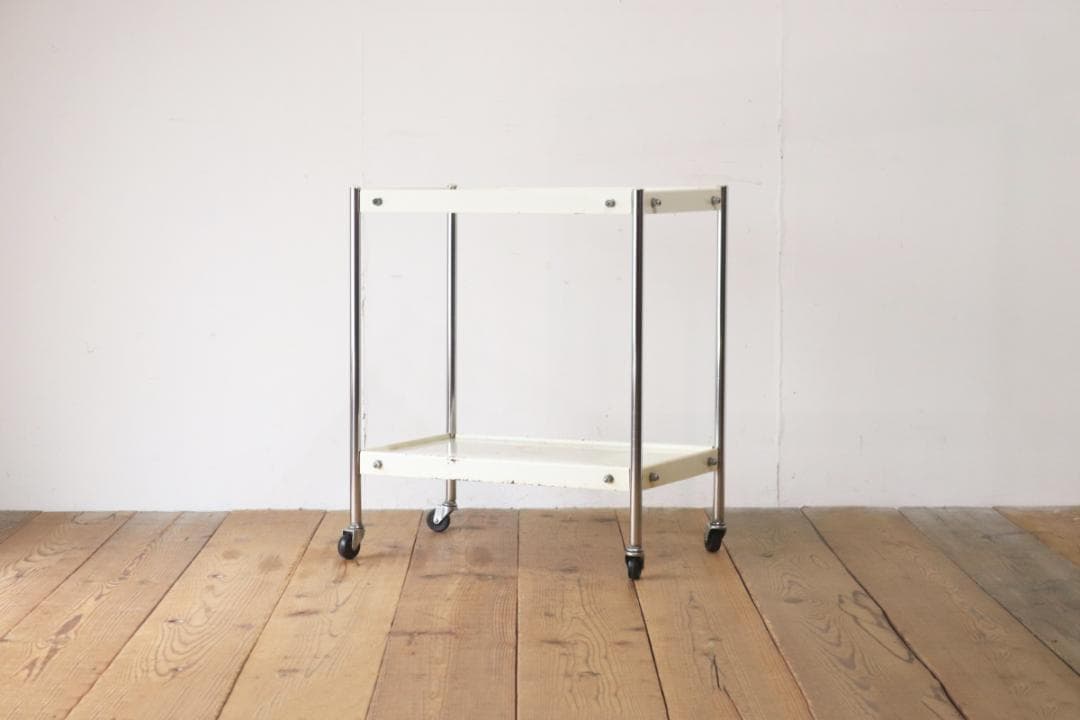 ヴィンテージ ワゴン キッチン トローリー 収納 キャスター スチール 1