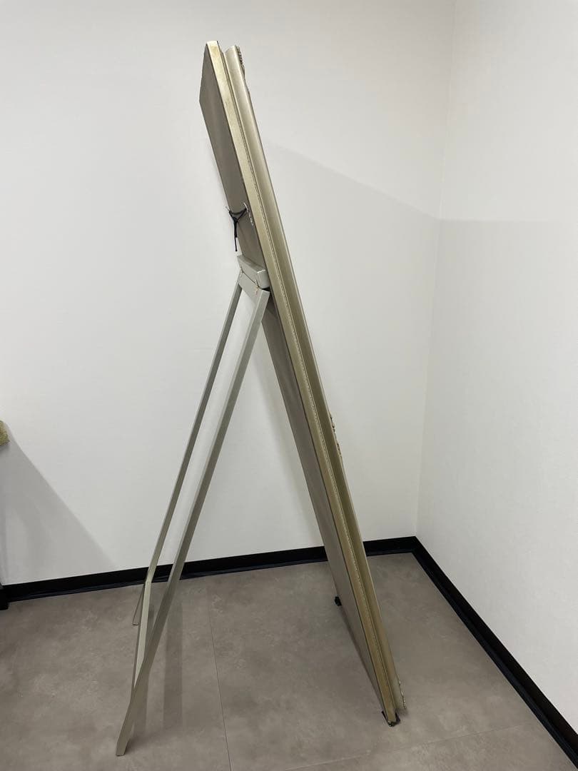 【アンティーク】鏡 姿見 全身鏡 ミラー 彫刻 ロココ シャンパンゴールド