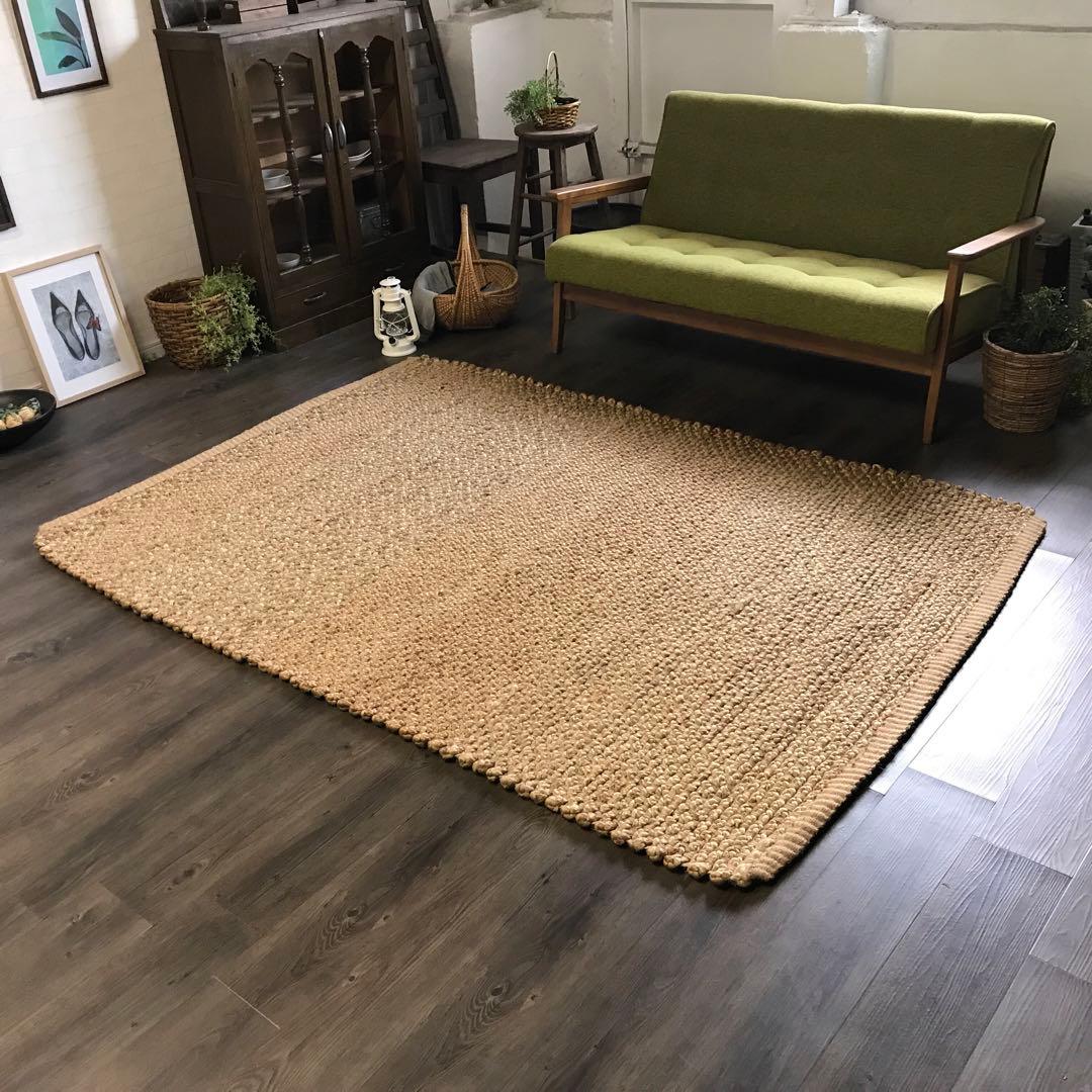 143x204cm ラグ ラグマット 麻 ジュート 夏用 天然素材 アジアン