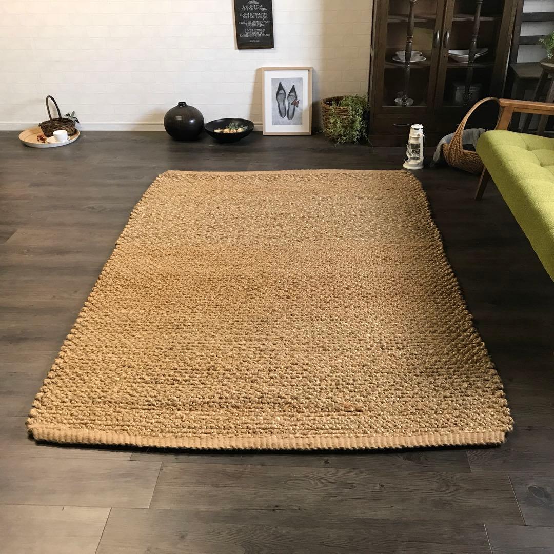 143x204cm ラグ ラグマット 麻 ジュート 夏用 天然素材 アジアン