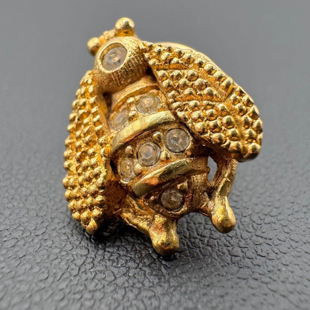 美品 Dior クリスチャンディオール ミツバチ ピンバッジ 蜂 ゴールド