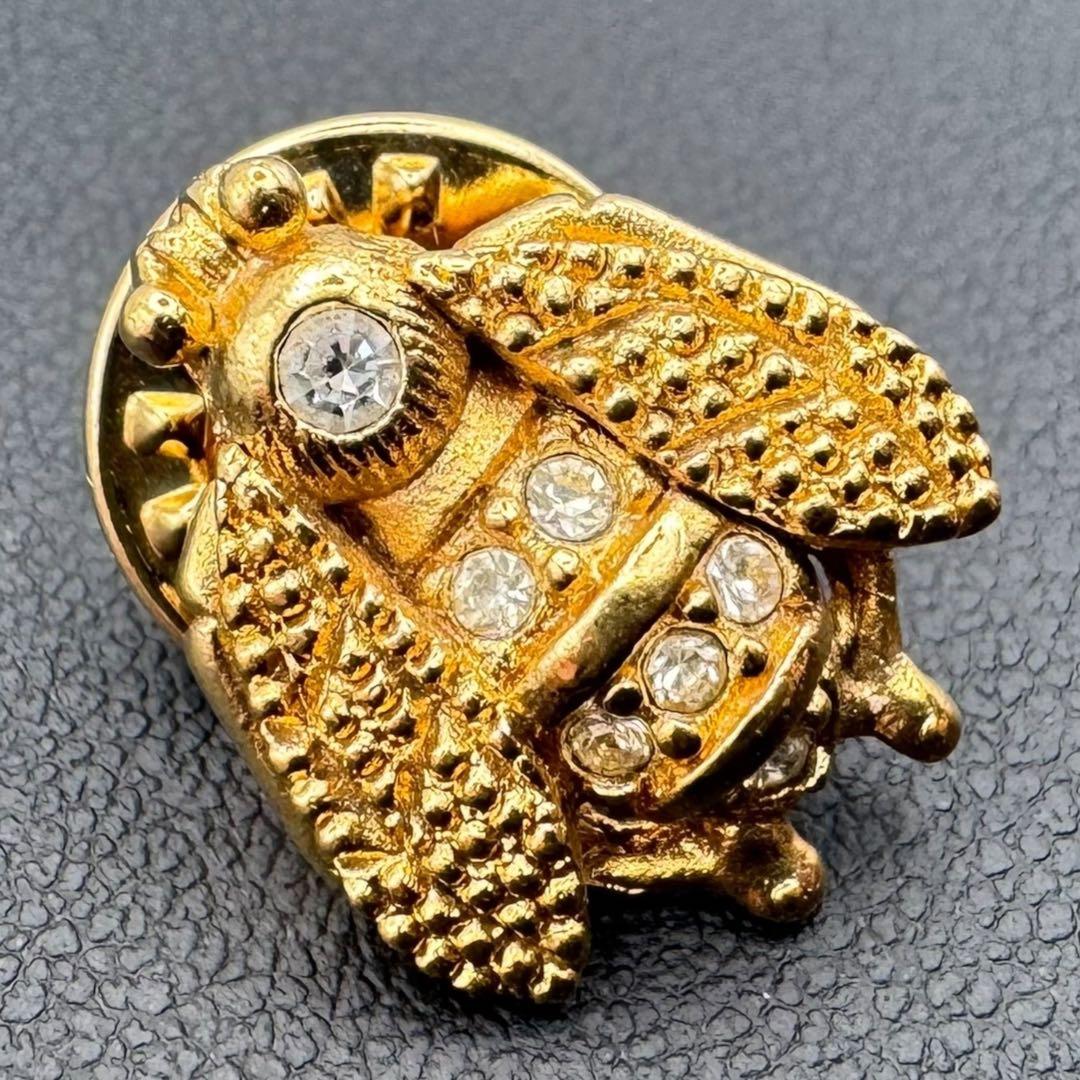 美品 Dior クリスチャンディオール ミツバチ ピンバッジ 蜂 ゴールド