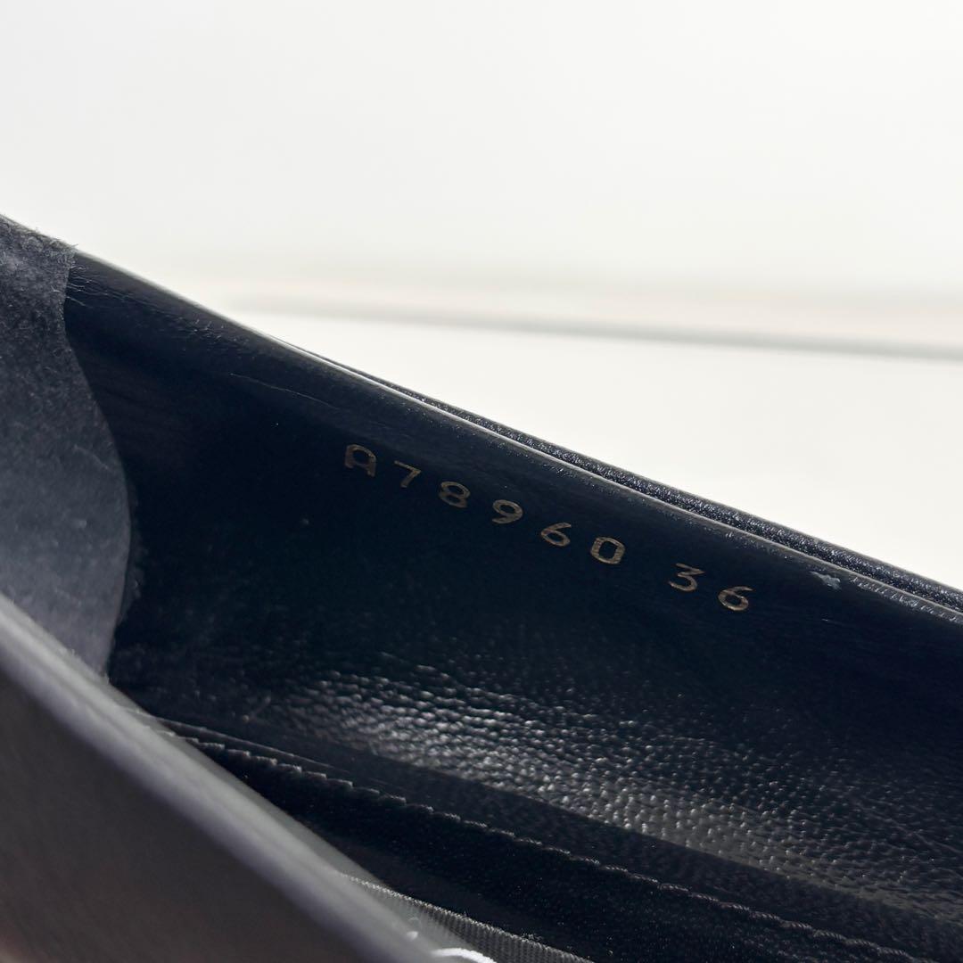 セルジオロッシ 36 SR1 バレリーナ フラットパンプス レザー ブラック